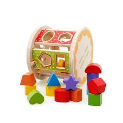 Геометрический Форма деревянные строительные блочный Интеллектуальный коробка обучения матча классификации Блоки обучающие игрушки для