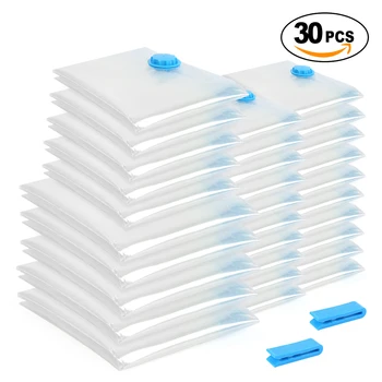 

Hot 30PCS Vacuum Storage Bag Transparent Border Foldable Extra Large Compressed Organizer Saving Space Seal Bags Organizer HWC