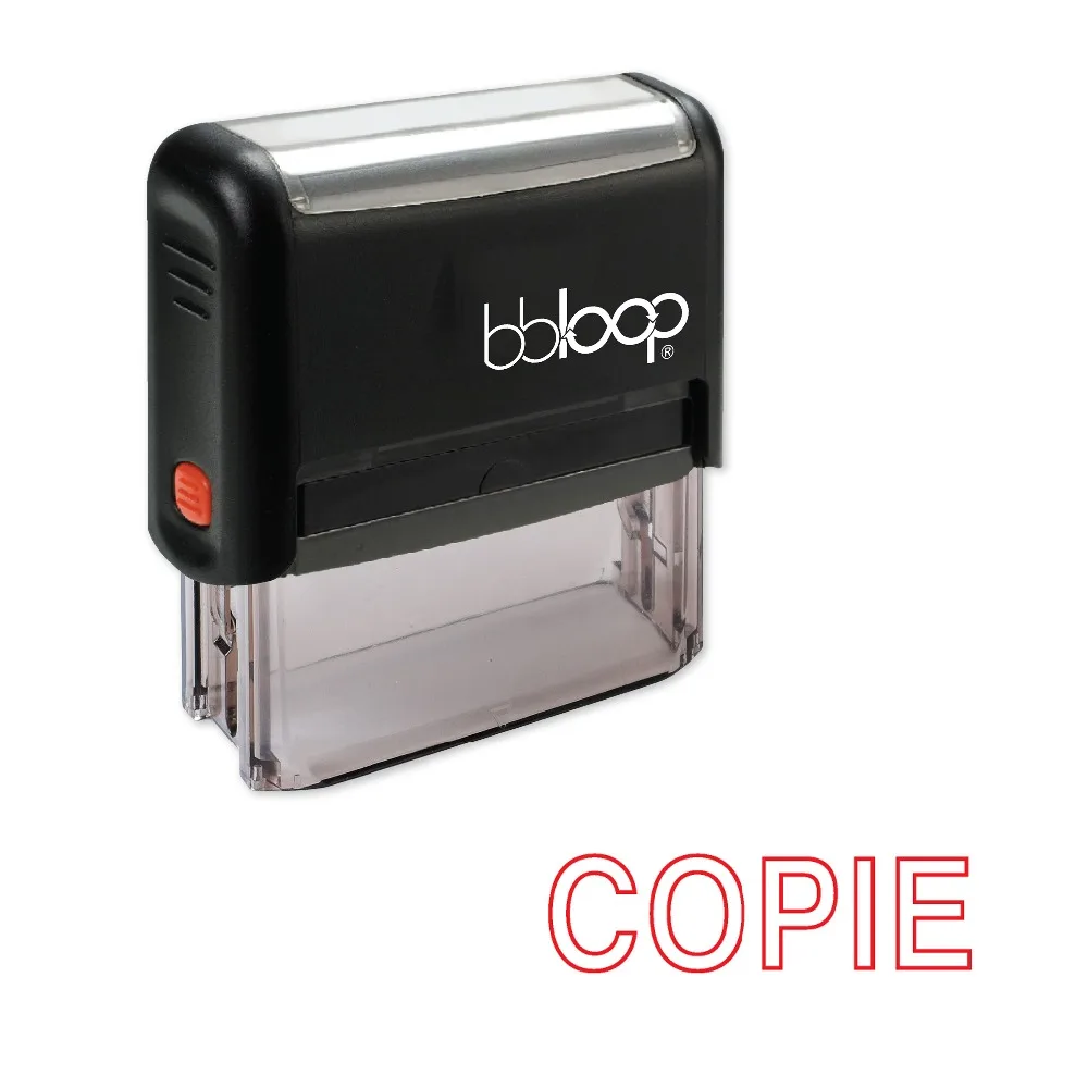 BBloop французский язык "COPIE" контур самовсасывающий штамп, прямоугольный, с лазерной гравировкой, красный