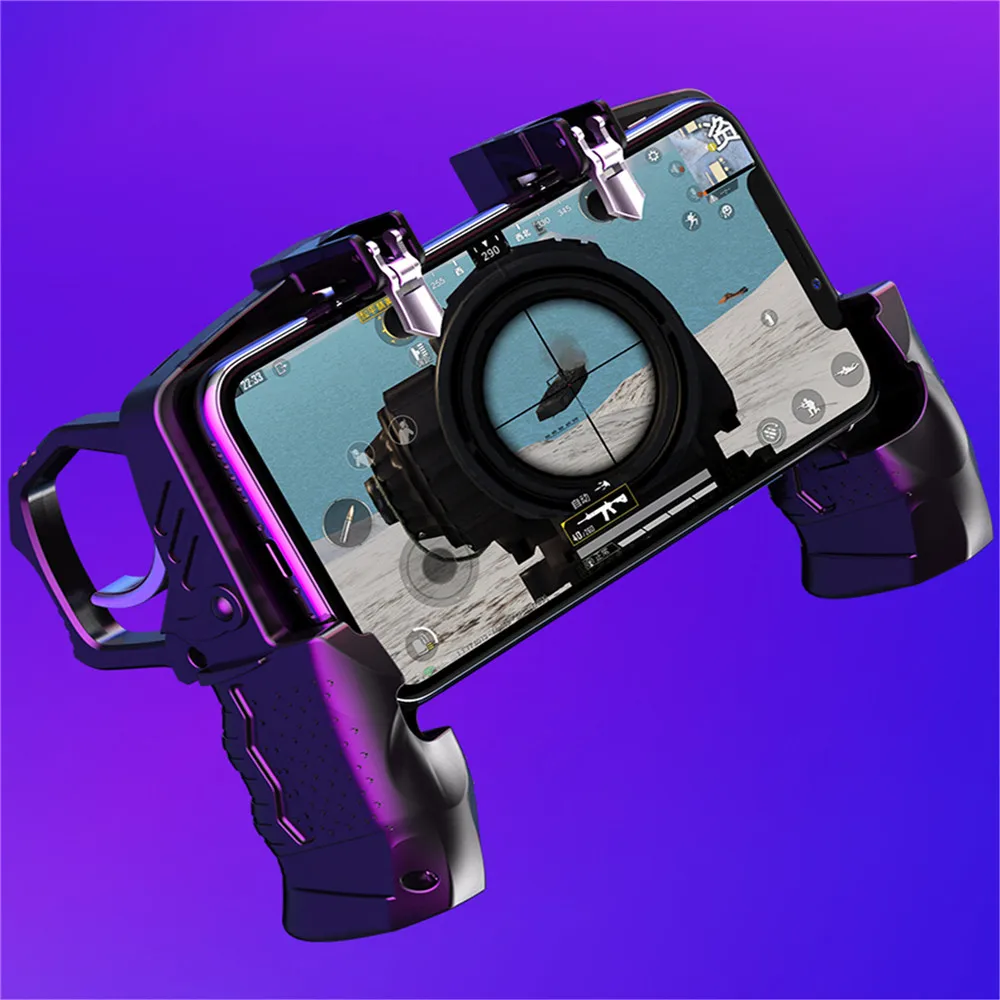 

PUBG Mobile Controller L1R1 Gamepad Joystick For iPhone Android Smartphone 4.7-6.5 inch Trigger Design Fire Button Aim Key