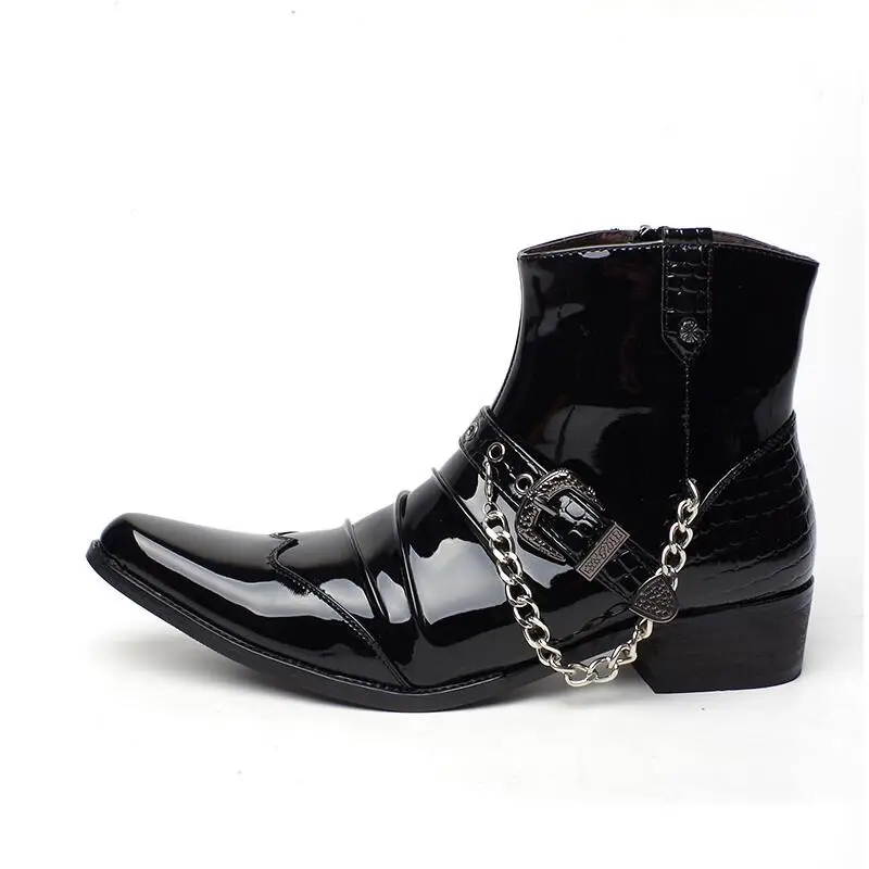 Туфли оксфорды мужские из лакированной кожи с острым носком|boots designer|boots bootsboots ankle