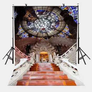 

5x7ft Dome Church Backdrop Church Interior Ladder Photography Background and Studio Photography Backdrop Props