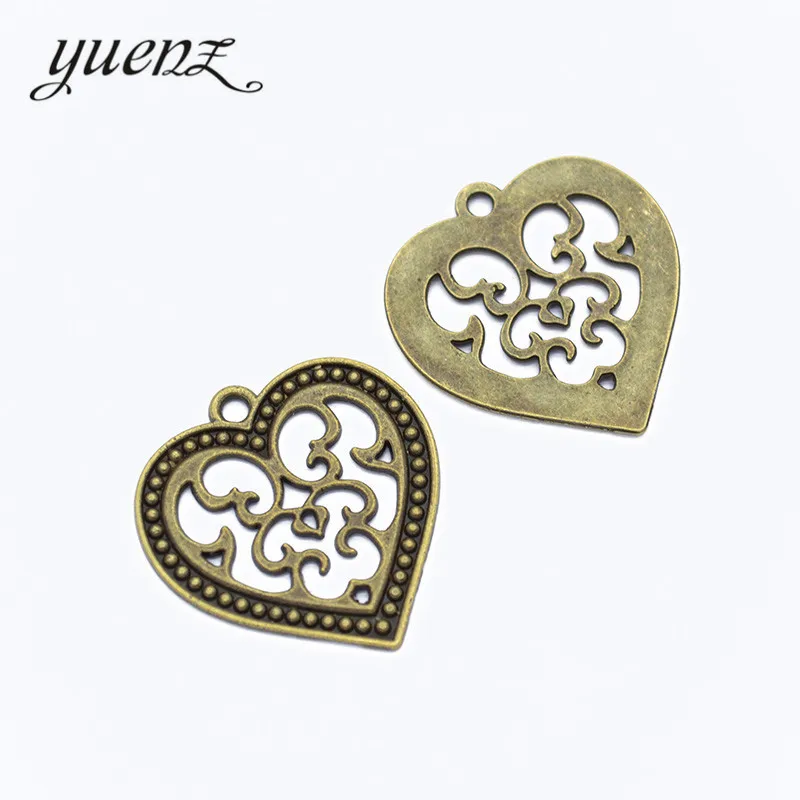 YuenZ 8 шт. антикварные серебряные подвески в форме сердца Подвески Бусины DIY для изготовления украшений ожерелья Серьги Аксессуары 27*26 мм A110