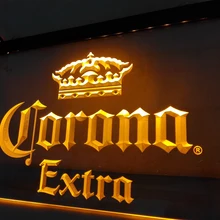 LE013-Корона Экстра пивной бар паб кафе светодиодный неоновый свет знак