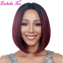Ombre Red Synthetic Bob Wigs Short Straight Wigs For Women African American Wig Heat Resistant Blonde Black Brown Burgundy Pink Ombre Red Synthetic Bob Wigs Short Straight Wigs For Women African American Wig Heat Resistant Blonde Black Brown Burgundy Pink