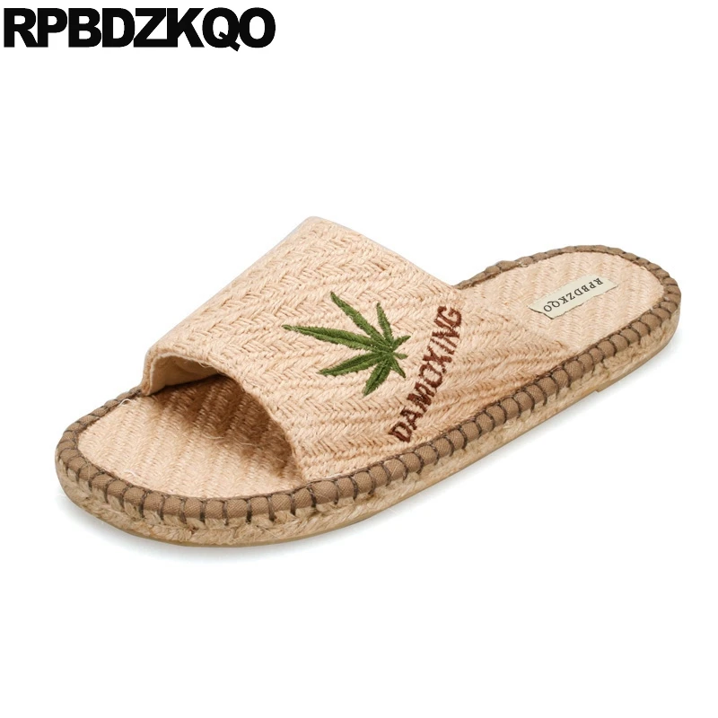 Alpargatas Plano Zapatos Sandalias Para Hombre 2018 Verano Al Aire Libre Bonito Diseñador Bordado Zapatillas Cuerda Tejido Ponerse|Sandalias hombre| - AliExpress