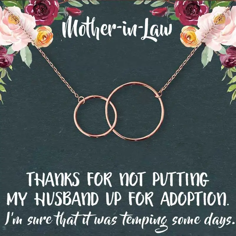 

Mother-in-Law Necklaces & Pendant Two Interlocking Infinity Double Circles Choker Necklace the Best Gifts from Daughter-in-Law