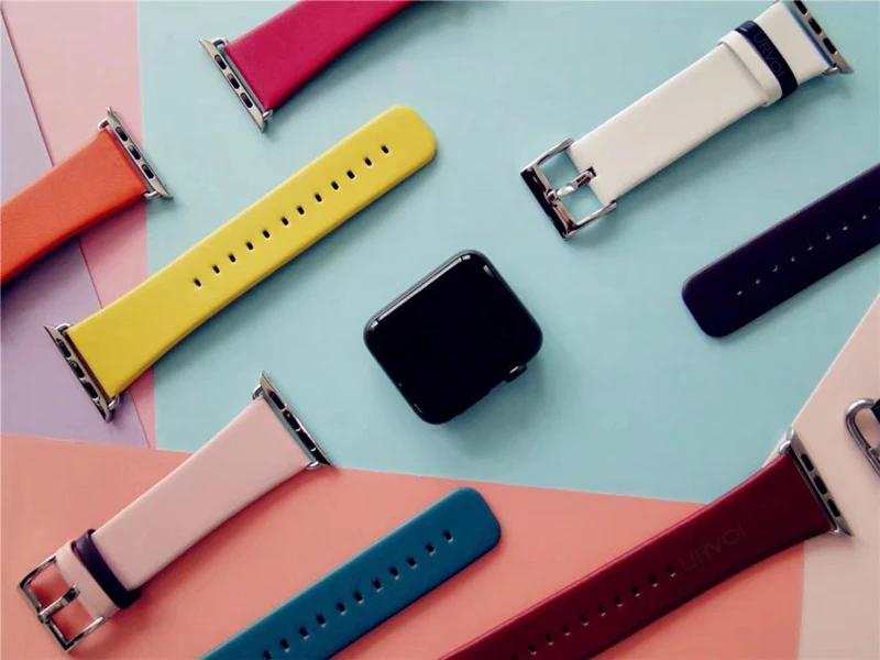 URVOI band для apple watch series 5 4 3 21 кожаный ремешок с пряжкой из нержавеющей стали iwatch