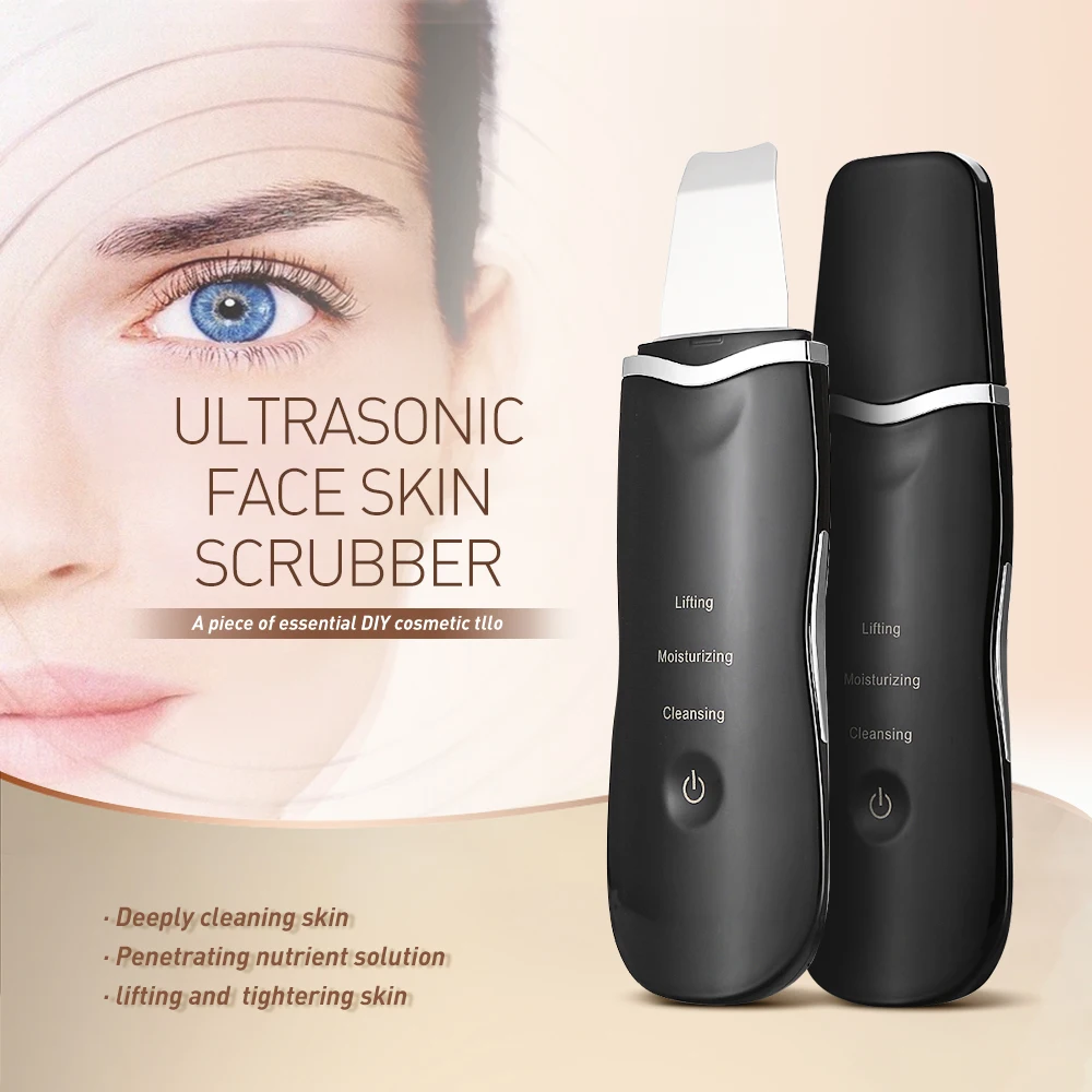 

New Rechargeable Ultrasonic Face Skin Scrubber Facial Cleaning Blackhead Removal Cleaner Exfoliating Pore Cleaner Tools women