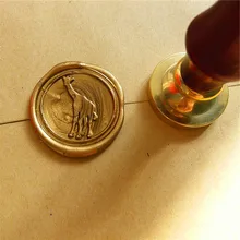 Винтаж Милый Жираф индивидуальный логотип свадебные приглашения Воск уплотнительное штамп Щупы для мангала gift box set комплект животных печать штамп