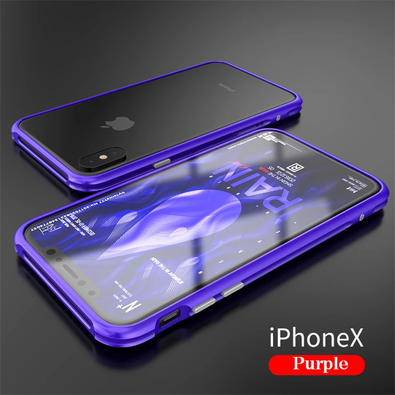 Для iPhone 8 X Plus чехол Роскошный Блестящий жесткий алюминиевый металлический каркас Броня полная защитная задняя крышка для телефона
