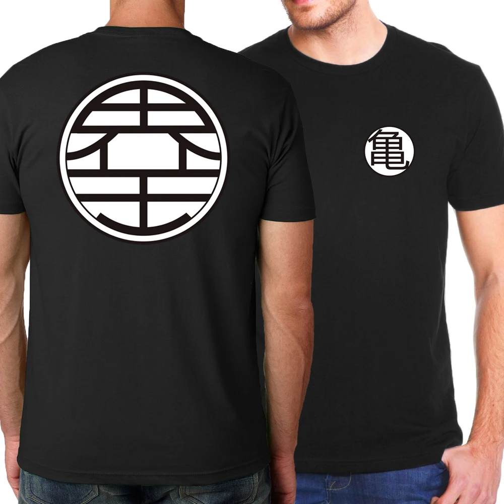 Мужские футболки, летние топы из японского аниме Dragon Ball Z, модная футболка Harajuku из хлопка, Футболка Harajuku с коротким рукавом - Цвет: black