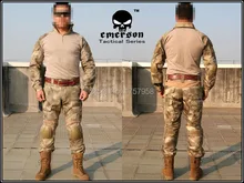 Emerson Gen2 Combat Uniform Set Military Combat Shirt & Pants with knee pad & elbow pad A-Tacs Camo EM6912