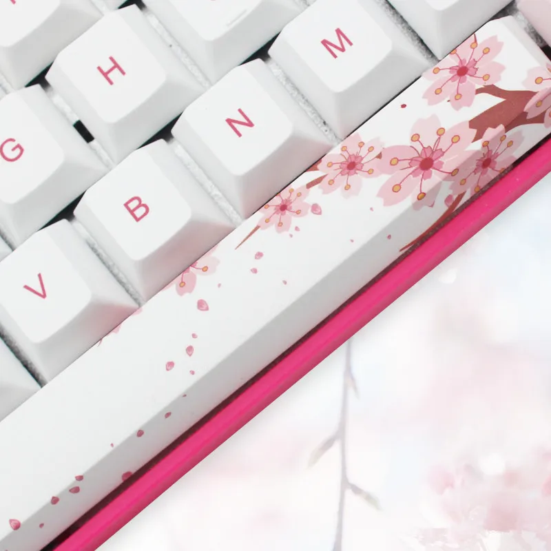 Cherry blossom, 126 клавиш, полный набор, механическая клавиатура, PBT, Пять клавиш для сублимации лица, для механической клавиатуры