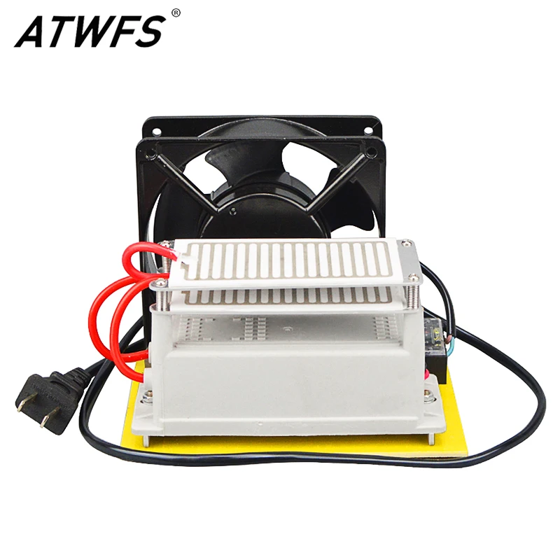 ATWFS Портативный генератор озона 10g 220 вольт постоянного тока(с длительным сроком службы) Интегрированный озоновый вентилятор Превосходное тепловыделение очиститель воздуха озонатор