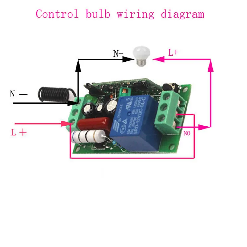 Interruptor de Controle Remoto sem Fio Interruptor de Luz Relé com Caixa Dormirlion Relé 8 Receptor Remoto Módulo 220v 1ch 10a 3 High Quality Renovação da Casa