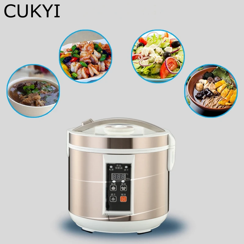 CUKYI 5L / 6L Automatic Black garlic fermenter household DIY zymolysis pot maker 110V 220V black garlic fermenting machine EU 4