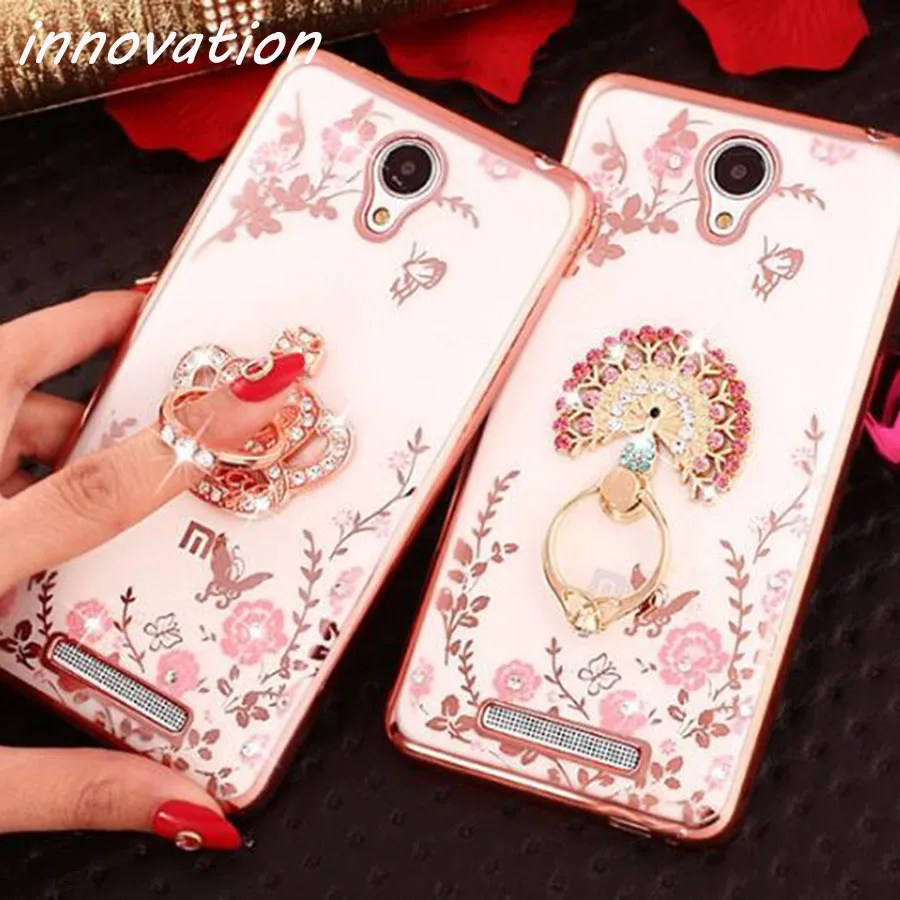 

Innovation Rhinestone Case For Xiaomi Redmi Note 2 Silicone Glitter Diamond Transparent Cover Redmi Note2 Phone Bag Coque Luxury
