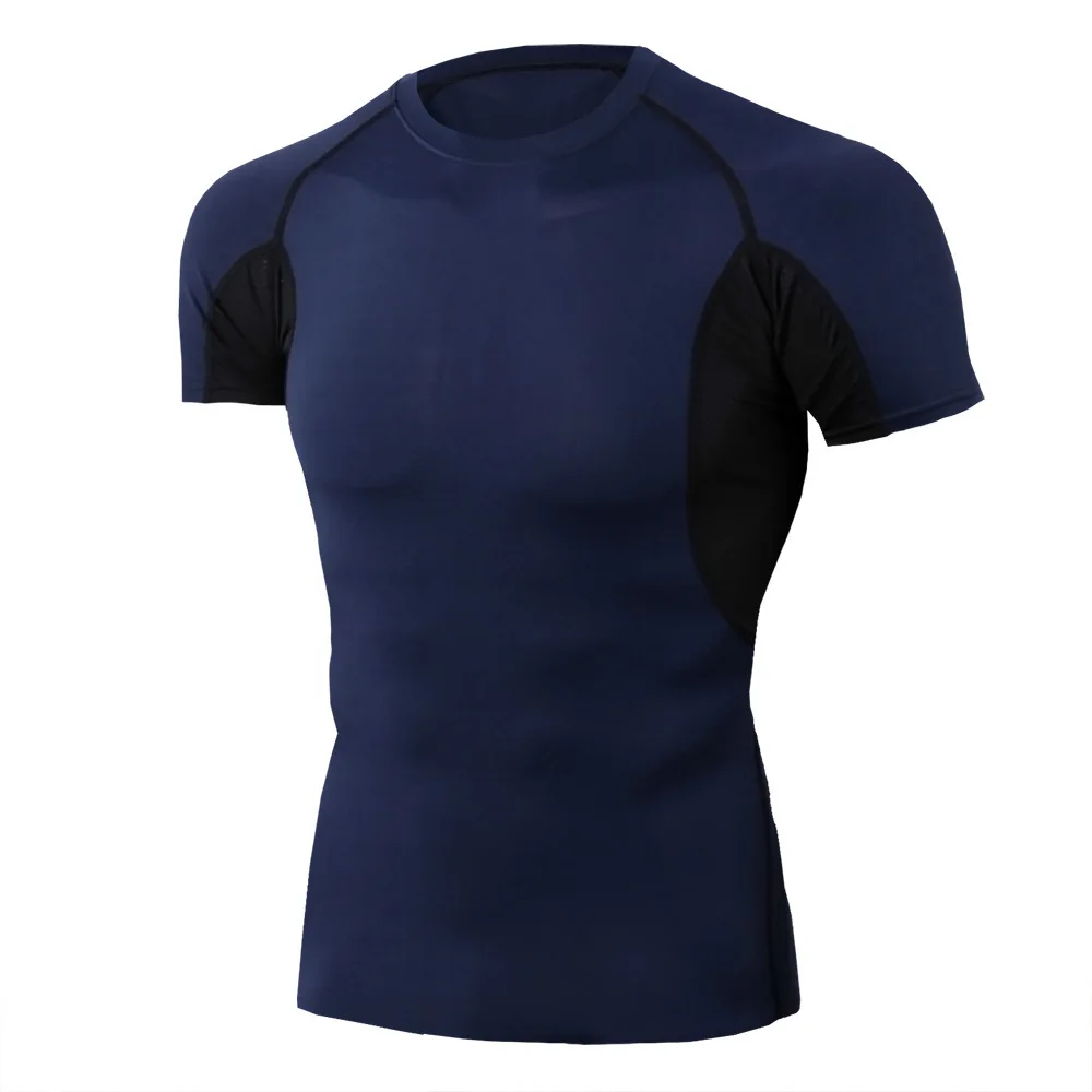 Распродажа футболка для спортзала для мужчин логотип на заказ колготки для фитнеса мужская спортивная рубашка Рашгард Мужская компрессионная футболка для спортзала