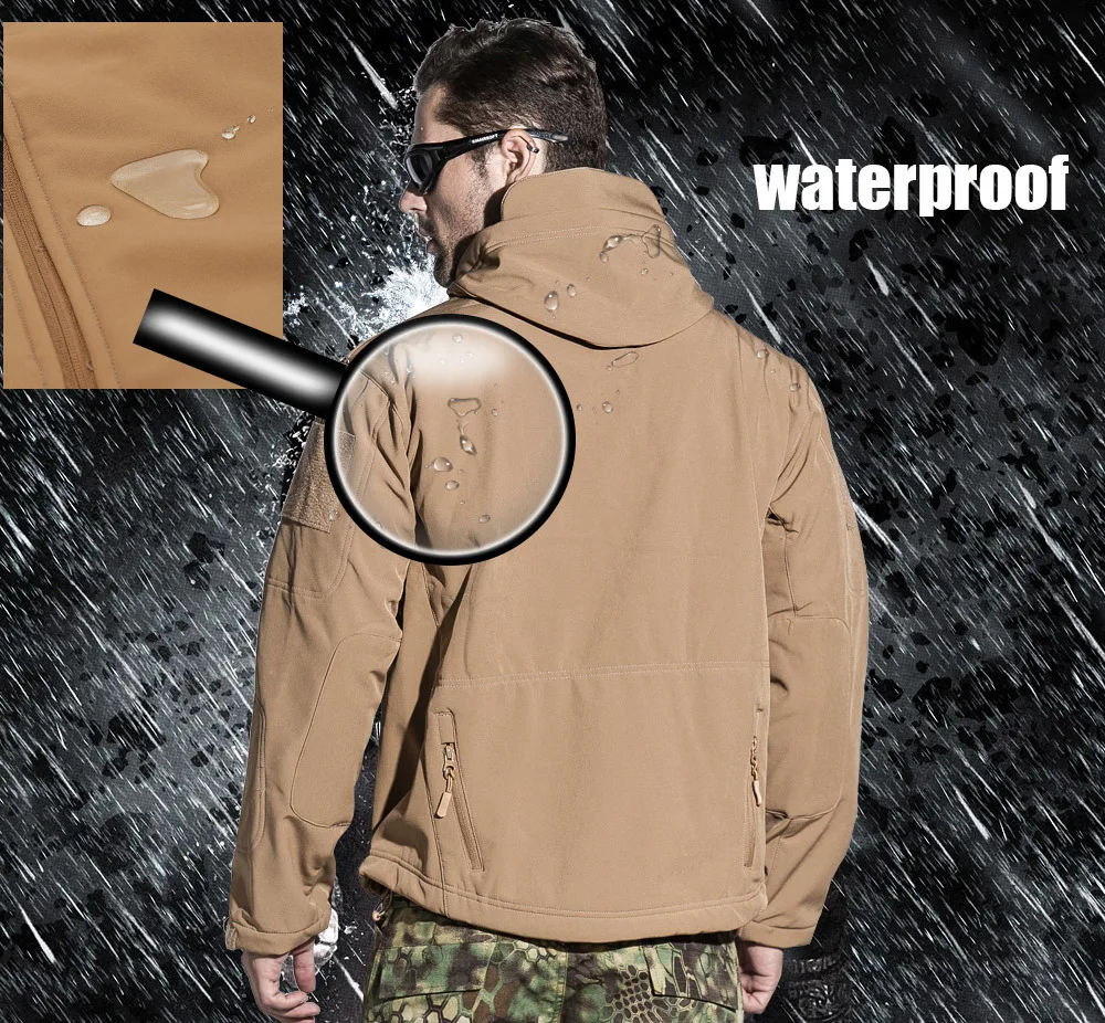 Men Military Tactical Softshell Jackets Outdoor Waterproof Sports Camouflage Hunting Camping Hiking Trekking Jacket Windbreaker