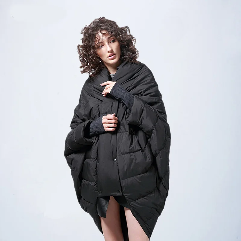 Зимняя куртка женская длинная стеганая куртка Новая женская зимняя модная уличная куртка пальто Женская - Цвет: ZGH005Black
