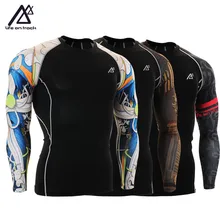 Мужские компрессионные футболки с принтом Life on Track, с одним рукавом, для фитнеса и бега, быстросохнущие, ММА, для тренажерного зала, тренировки, топы, колготки CPD