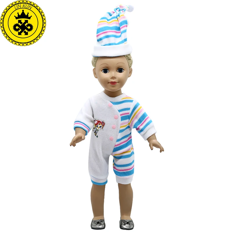 Doll Accessories American Girl Doll Clothes Cartoon Pattern Jumpsuits + Hat Suit for 16-18 inch Dolls MG-296 american-doll-clothes : image Doll Accessories American Girl Doll Clothes Cartoon Pattern Jumpsuits + Hat Suit for 16-18 inch Dolls MG-296 american-doll-clothes