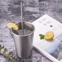 Соломинки из нержавеющей стали Чистящая Щетка многоразовая прямая Питьевая металлическая соломинка воды сок, напиток чай бар аксессуары посуда для напитков