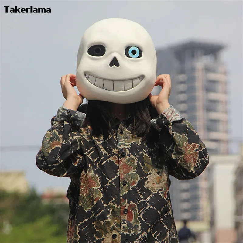 Костюм для косплея на Хэллоуин 1:1 маска по фильму Sans Undertale латексные маскарадные