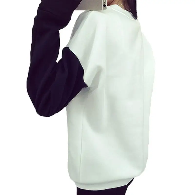 New College Women Fashion Cartoon Panda Sweatshirts Casual Printed Mixed Color Harajuku Tracksuits Female Sudaderas | Женская одежда