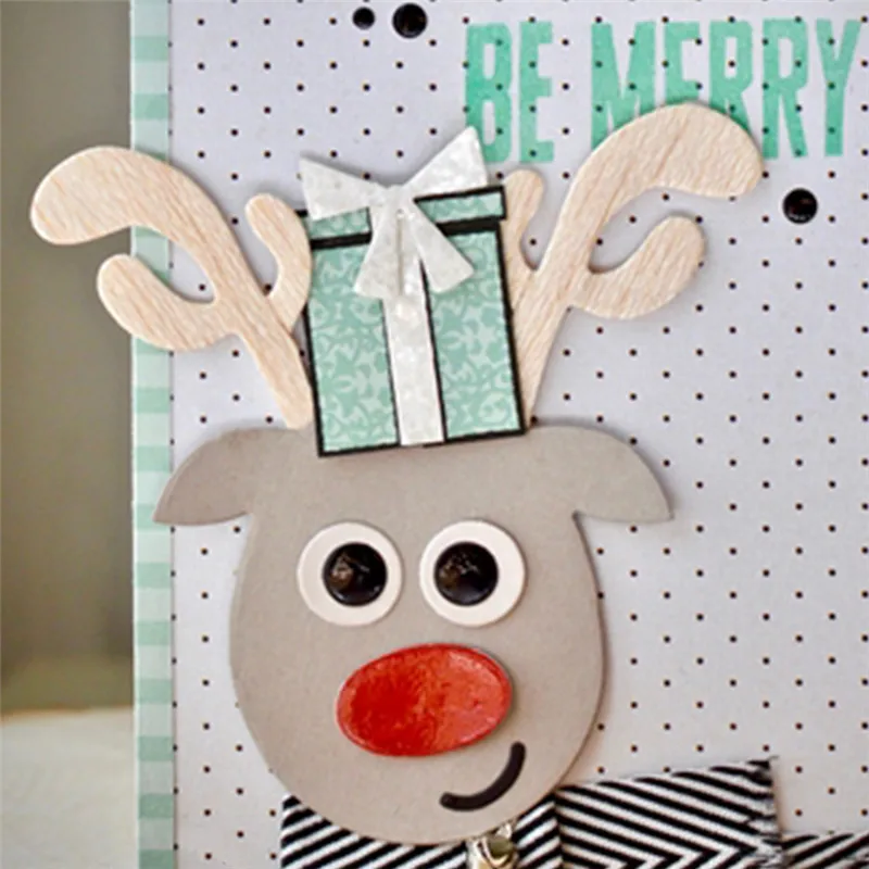 

DiyArts Christmas Moose Made Metal Cutting Dies for DIY New Scrapbooking for Card Embossing Paper Craft Template Stencils