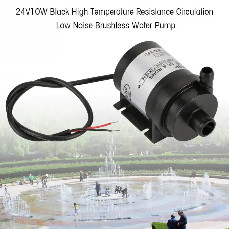 24V 10W Circulation Low Noise Brushless Water Pump Black High Temperature Resistancein Pumps