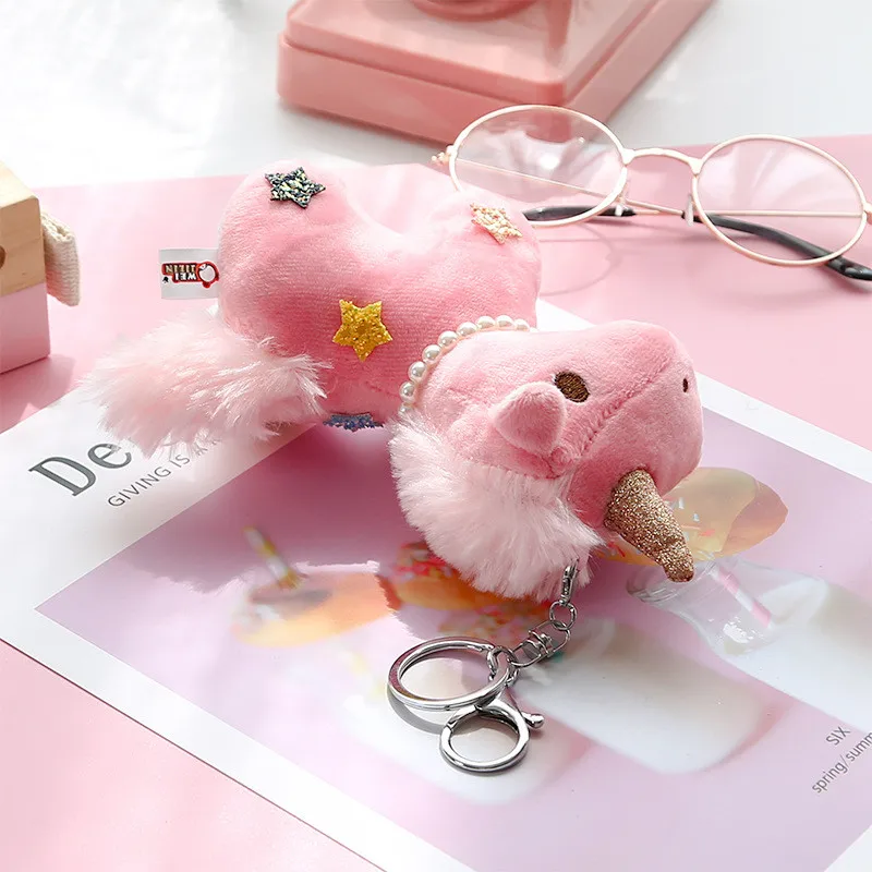 Unicorn Plush Pendants Dolls Keychain Shining Pentagram Unicornio Rainbow Horse Peluche Key Bag Pendants Toys 12pcslot 15cm  (3)
