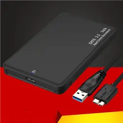 2,5 дюйма SATA к USB коробка-чехол на HDD для жесткого диска внешний корпус HDD 5 Гбит Черный USB3.0 поддерживает UASP для HDD SSD 2 ТБ Новый