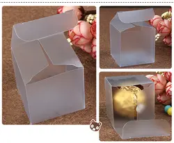 50 шт. 4*4*4 см матового pvc коробка пластиковая прозрачная коробка свадебные подарочные коробки для ювелирных изделий конфеты упаковка