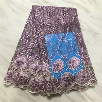 

Latest French Nigerian Lace Fabric High Quality Embroidered beads stones Tulle African Laces Fabric Wedding French Tulle Lace