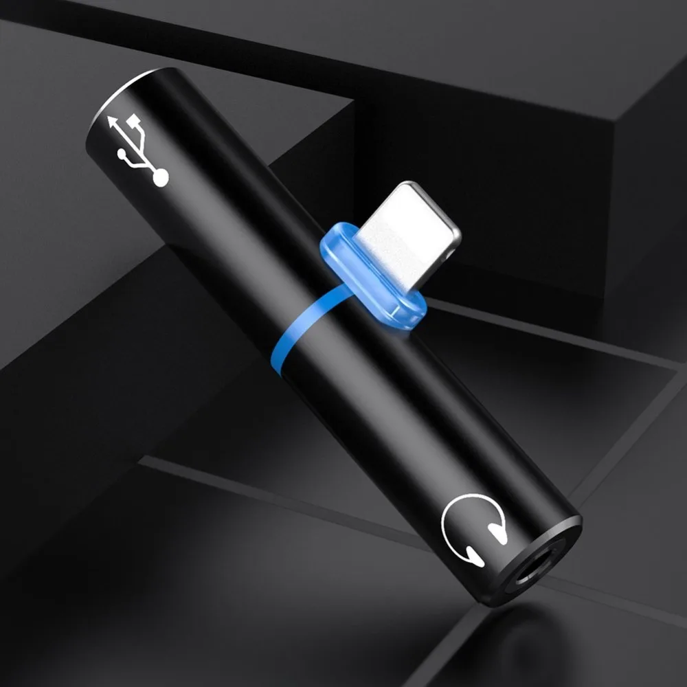 For Lightning 3 5mm Headphone Jack For iPhone X 10 8 7 Plus Adaptador Audio Cable Charger Splitter Adapter For Osmo Motorcycle