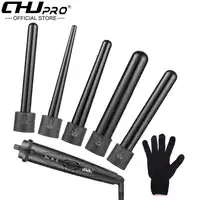 CHJ Professional Hair Curler 5 in 1 Curling Wand iron Interchangeable Heads Hair Curly Roller Styler curlers magic 2019