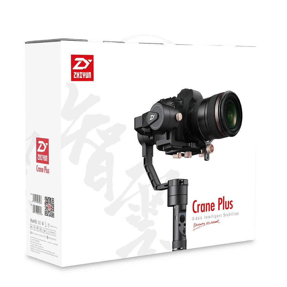 ZHIYUN Crane Plus Gimbal сверхмощный 3 оси 2,5 кг Полезная нагрузка для большинства DSLR и беззеркальных камер SONY, CANON Ручной Стабилизатор