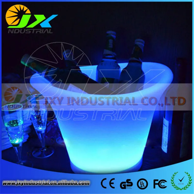 

Free Shipping 5L Volume plastic led ice bucket color changing,5L bars nightclubs LED light up ice bucket Champagne beer bucket