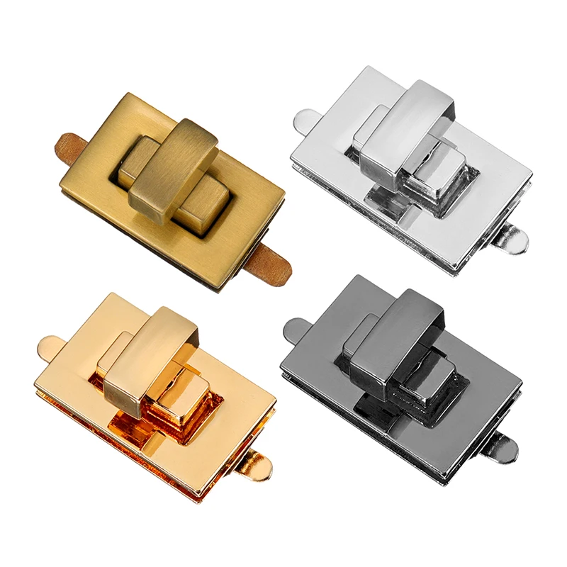

3pcs DIY Hardware Turn Twist Lock Buckle Bag Lock Buckle Metal Turn Lock Twist Clasp Closure Purse Accessories Parts Silver Gold
