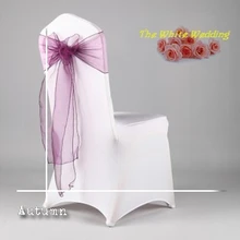 В США 130 Премиум Фиолетовый органзы стул пояса для свадеб нам вечерние поставки