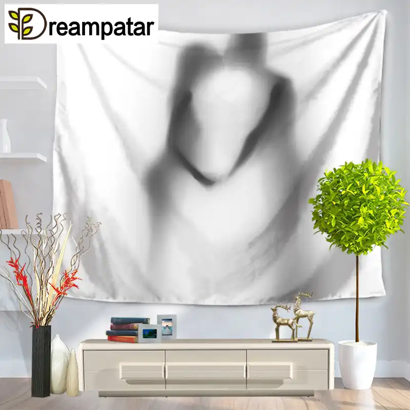 Moda Creativa Negro Blanco Silueta Dormitorio Decoracion Pared