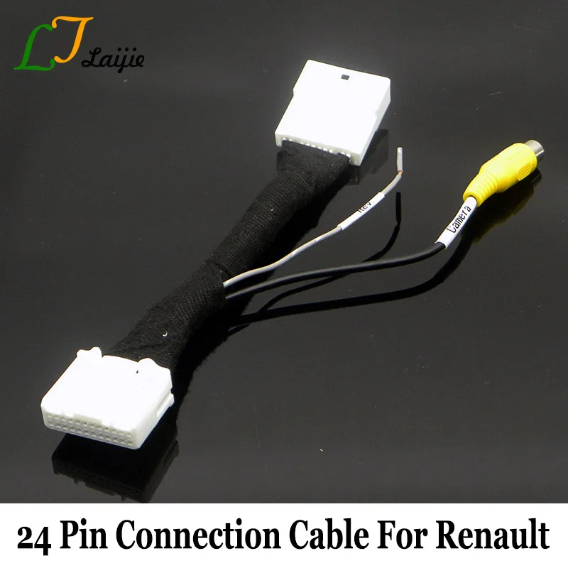Laijie 24Pin Reversing font b Camera b font Adapter Cable For Renault Backup font b Camera