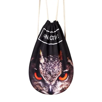 

CH1507-G1 New Fashion animal series Casual Printed Bags Double Rope joker canvas Bag Female Drawstring Backpack