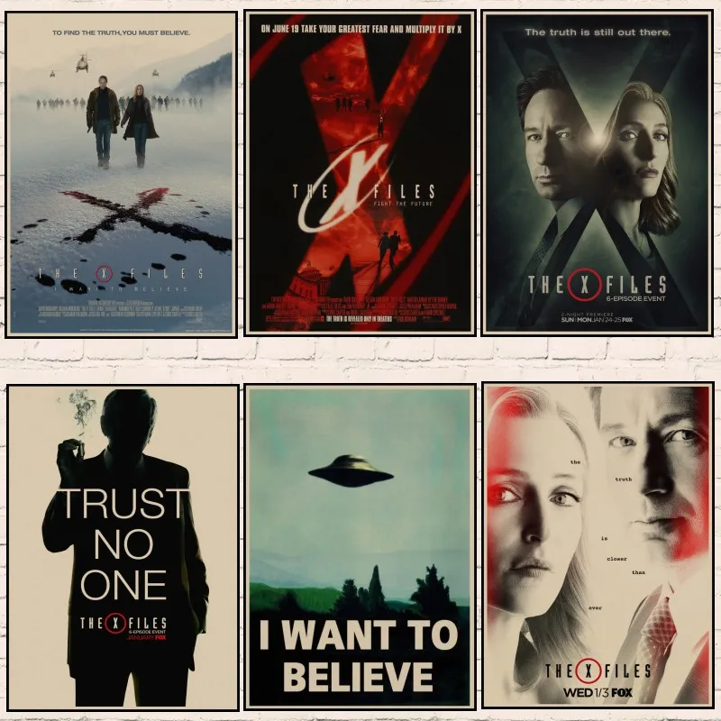 Vintage Classic X FILES /"I Want To Believe/"Home Room Decor Kraft Paper Poster*1