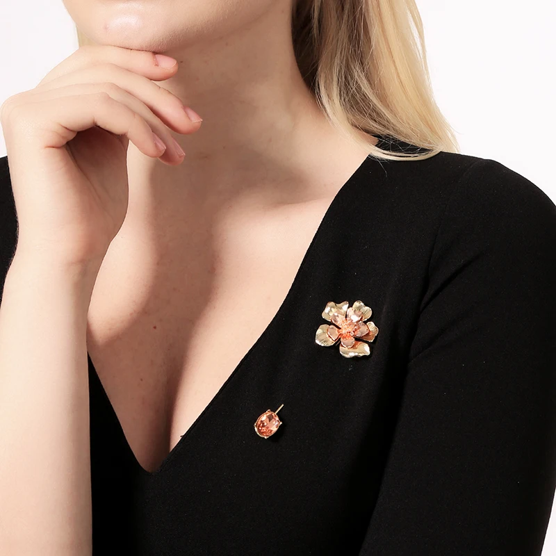 2018 Glass Crystal Flower Brooch Lapel Pin Halloween Button Badges Jewelry Cool Gifts | Украшения и аксессуары