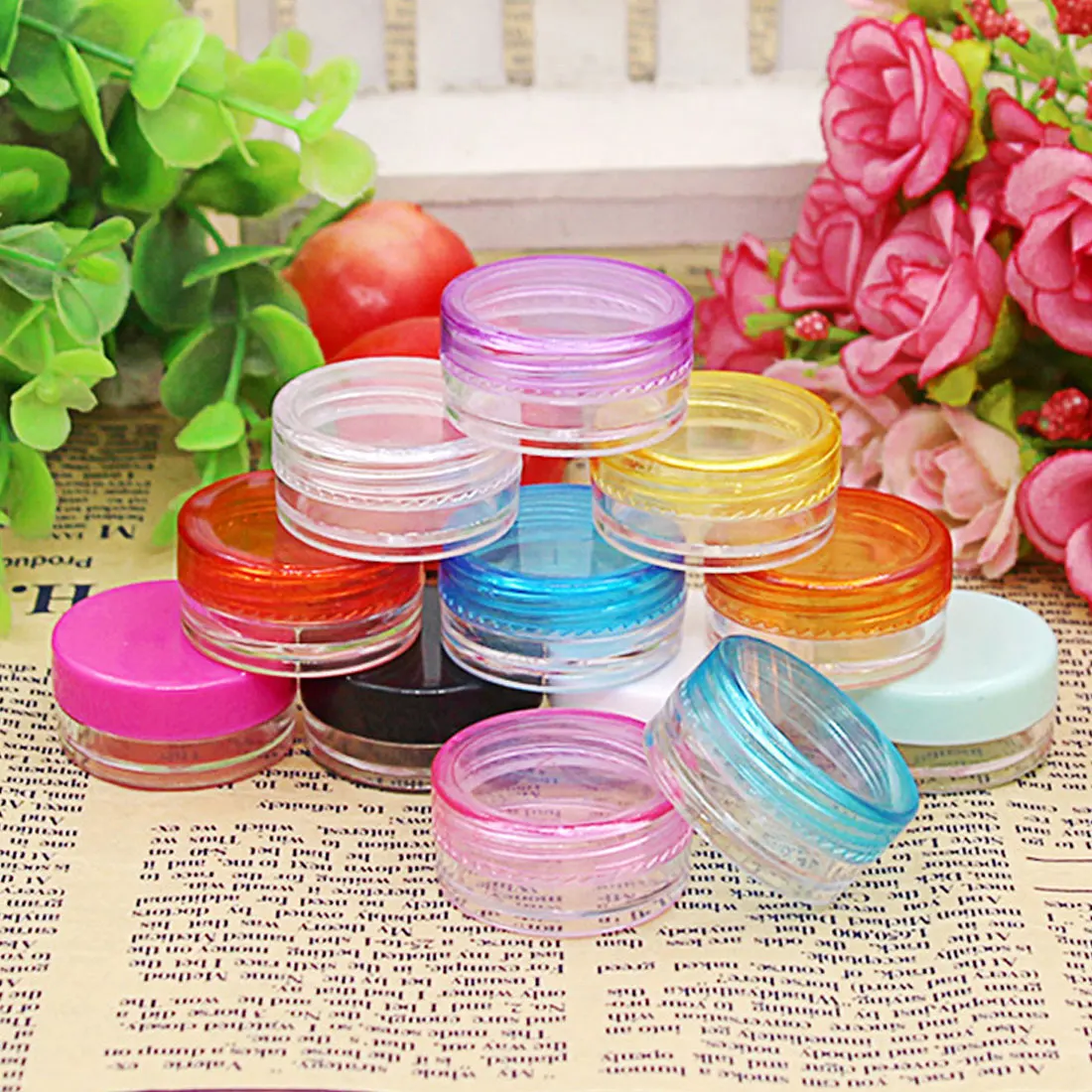 10 قطع 5 جرام البسيطة إعادة الملء زجاجات فارغة التجميل جرة الاكريليك وعاء ظلال ماكياج زجاجة الوجه كريم مربع جولة الحاويات تخزين