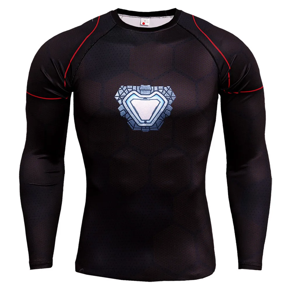 Avengers Endgame Quantum Realm cosplay 3D sports quick-drying long-sleeved t-shirt superhero Captain America Iron Man costume