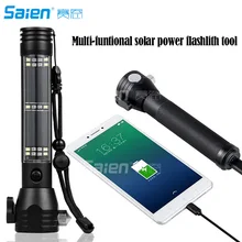 T09 автомобильный фонарик на солнечных батареях 200 люмен USB многофункциональный фонарь водостойкий аварийный инструмент